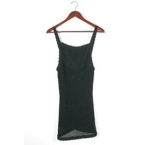 Chanel 36 XS Black Slip Dress Crochet Knit 03P